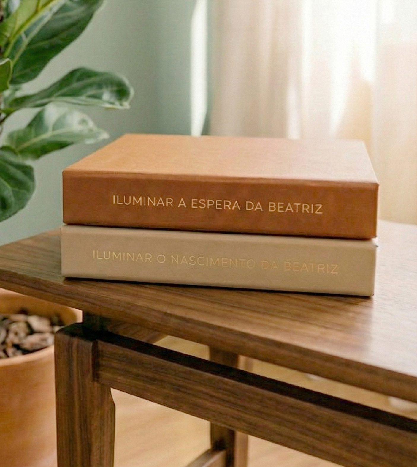 Detalhe do revestimento em linho do Álbum